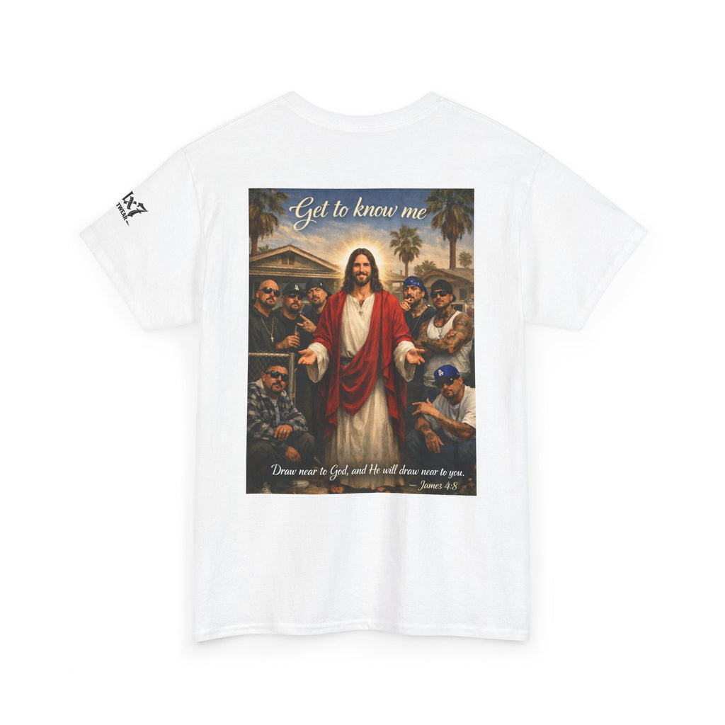 70x7 Streetwear - Jesus 'Get to Know Me' Graphic Tee