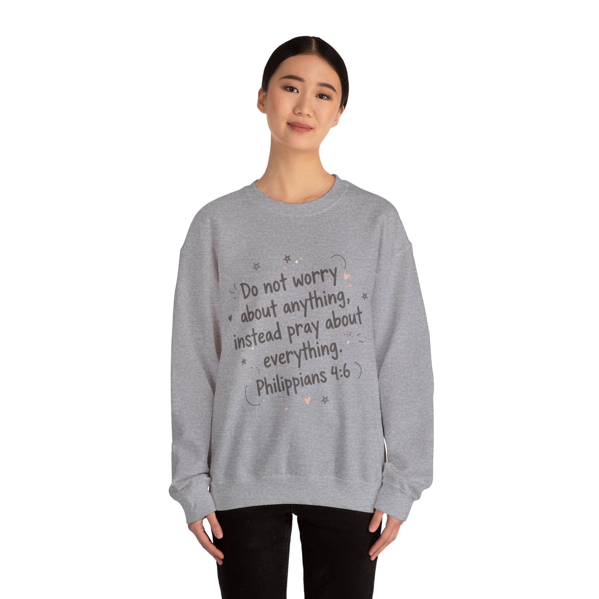 do not worry handwritten crewneck sweatshirt | messy script, hand lettering