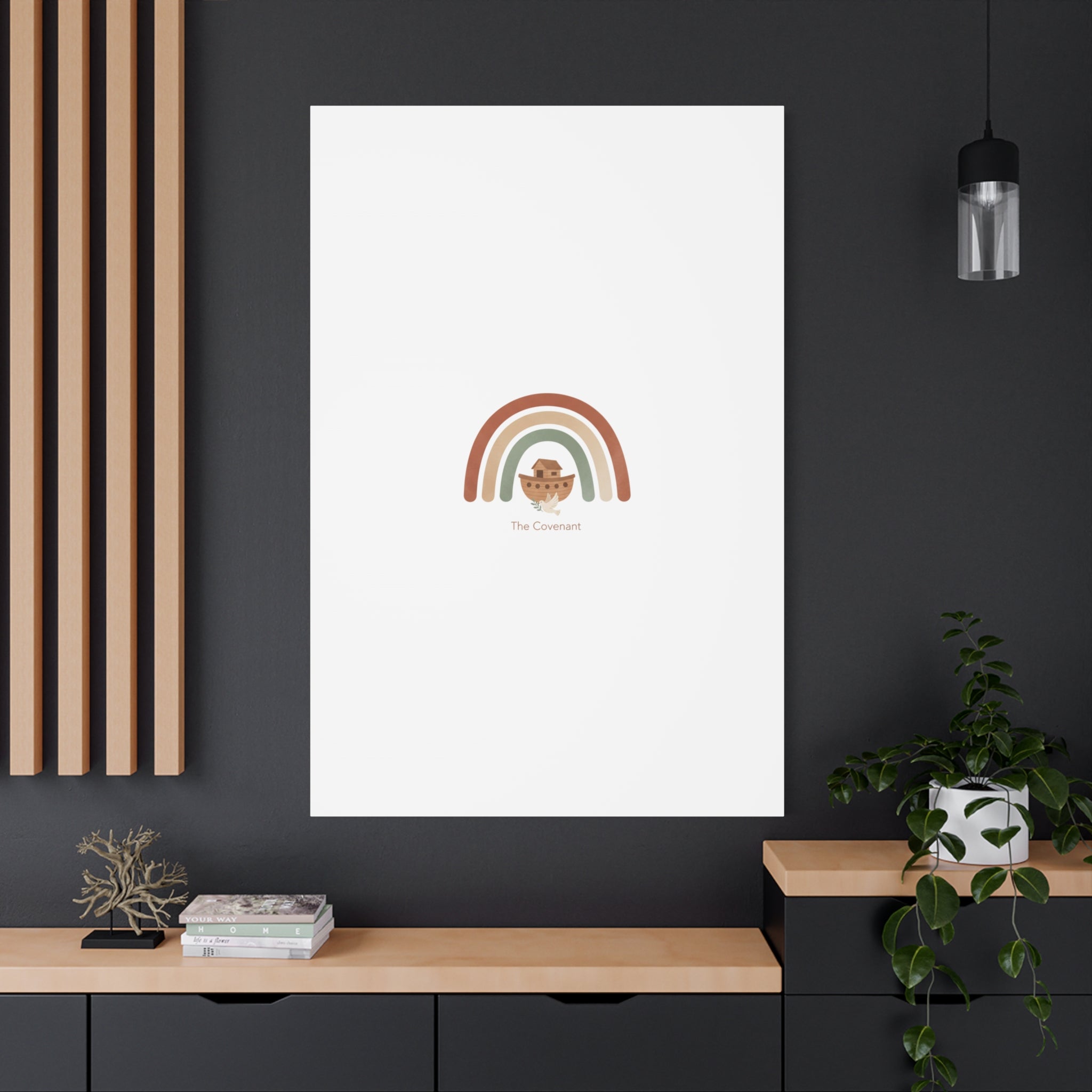 Noah's Ark Rainbow Matte Canvas Wall Art - "The Covenant" Nursery Decor