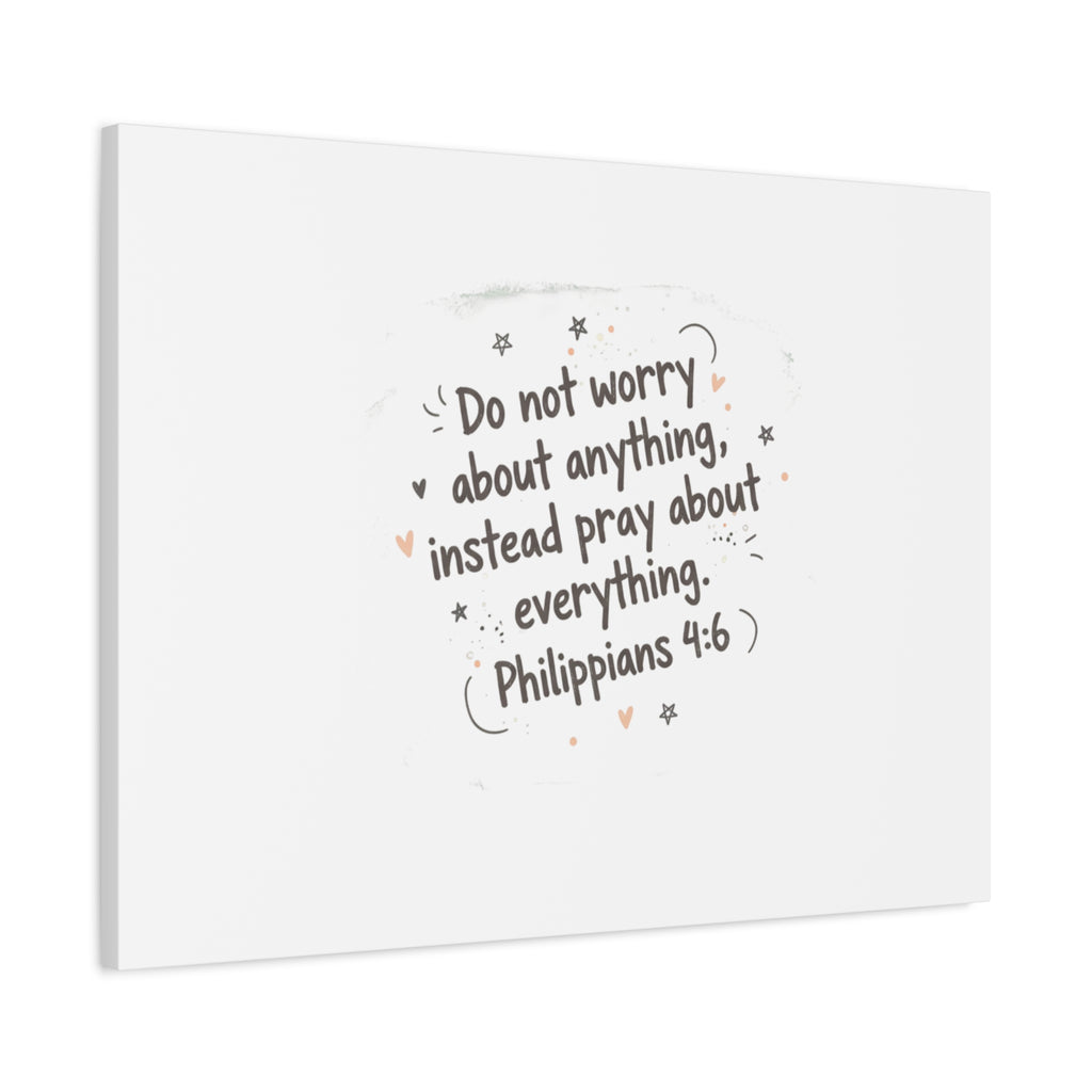 Do Not Worry Prayer Canvas | Handwritten Messy Script, Pastel Doodle Art