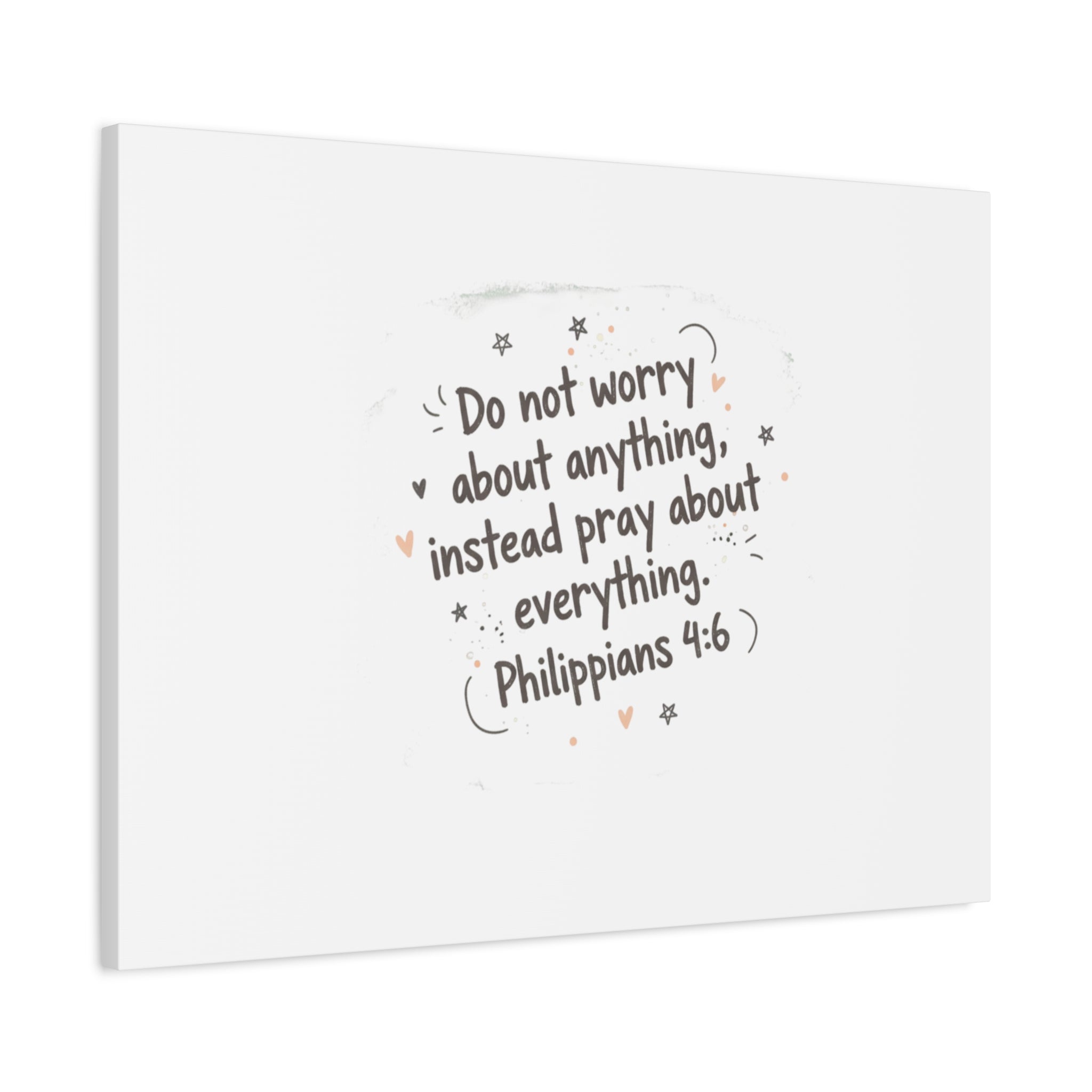 Do Not Worry Prayer Canvas | Handwritten Messy Script, Pastel Doodle Art