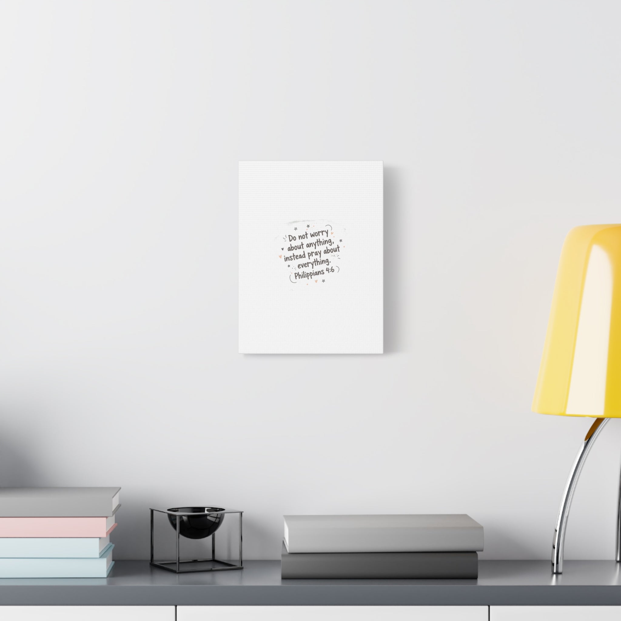 Do Not Worry Prayer Canvas | Handwritten Messy Script, Pastel Doodle Art