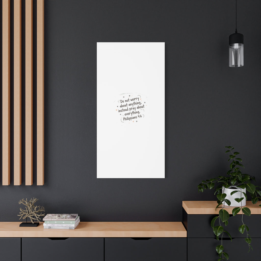 Do Not Worry Prayer Canvas | Handwritten Messy Script, Pastel Doodle Art