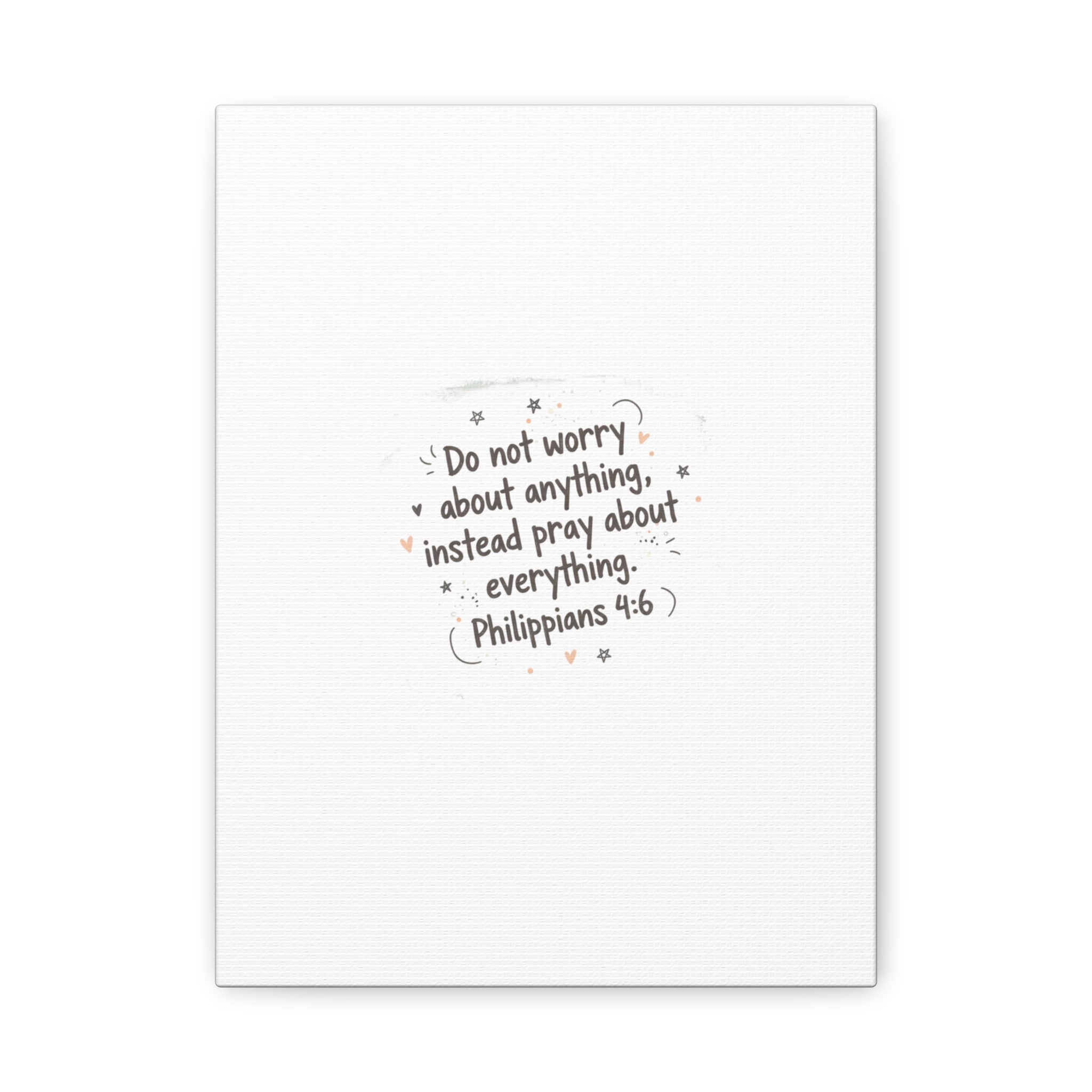 Do Not Worry Prayer Canvas | Handwritten Messy Script, Pastel Doodle Art