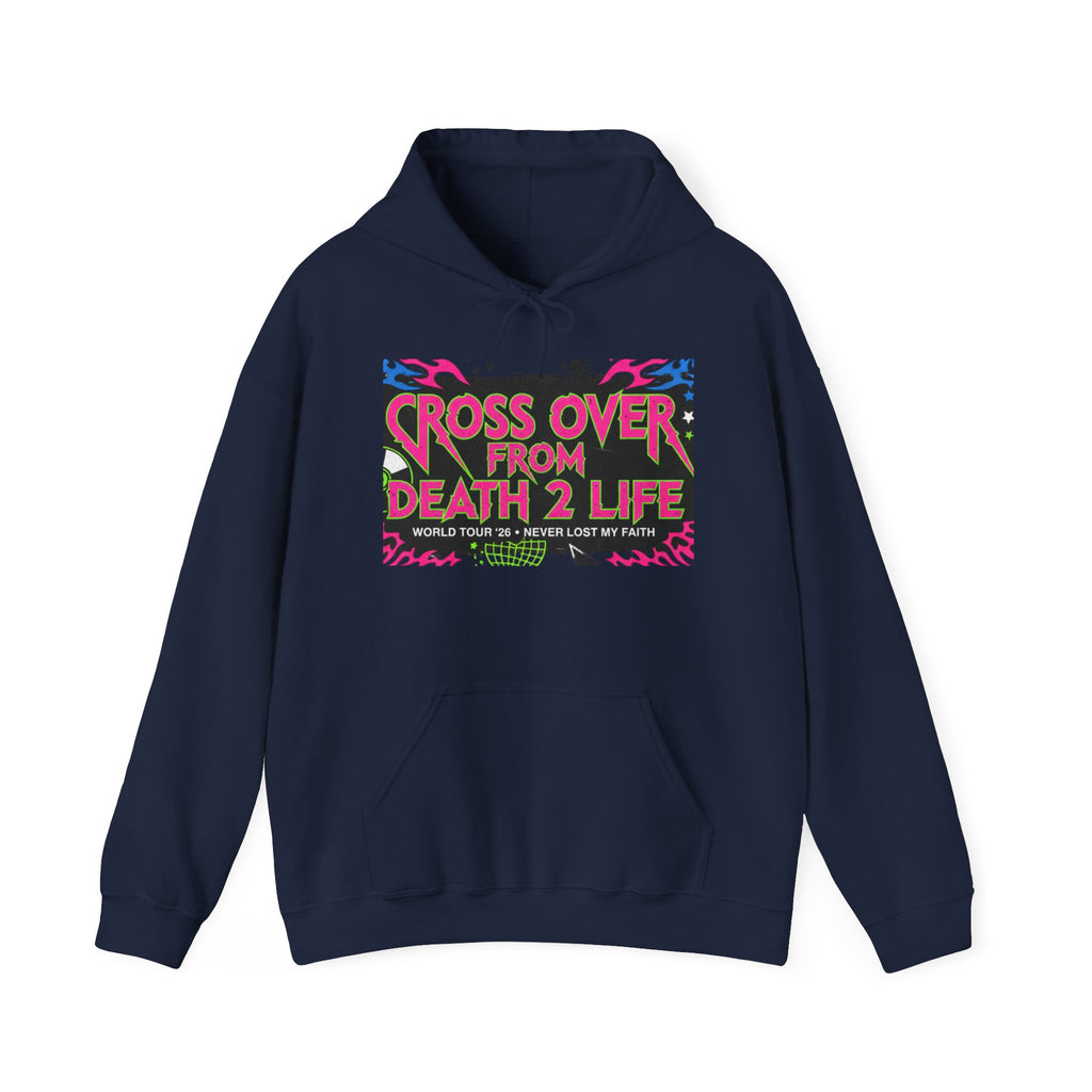 Crossover From Death 2 Life Hoodie — Bold Graphic Tour-Style Pullover