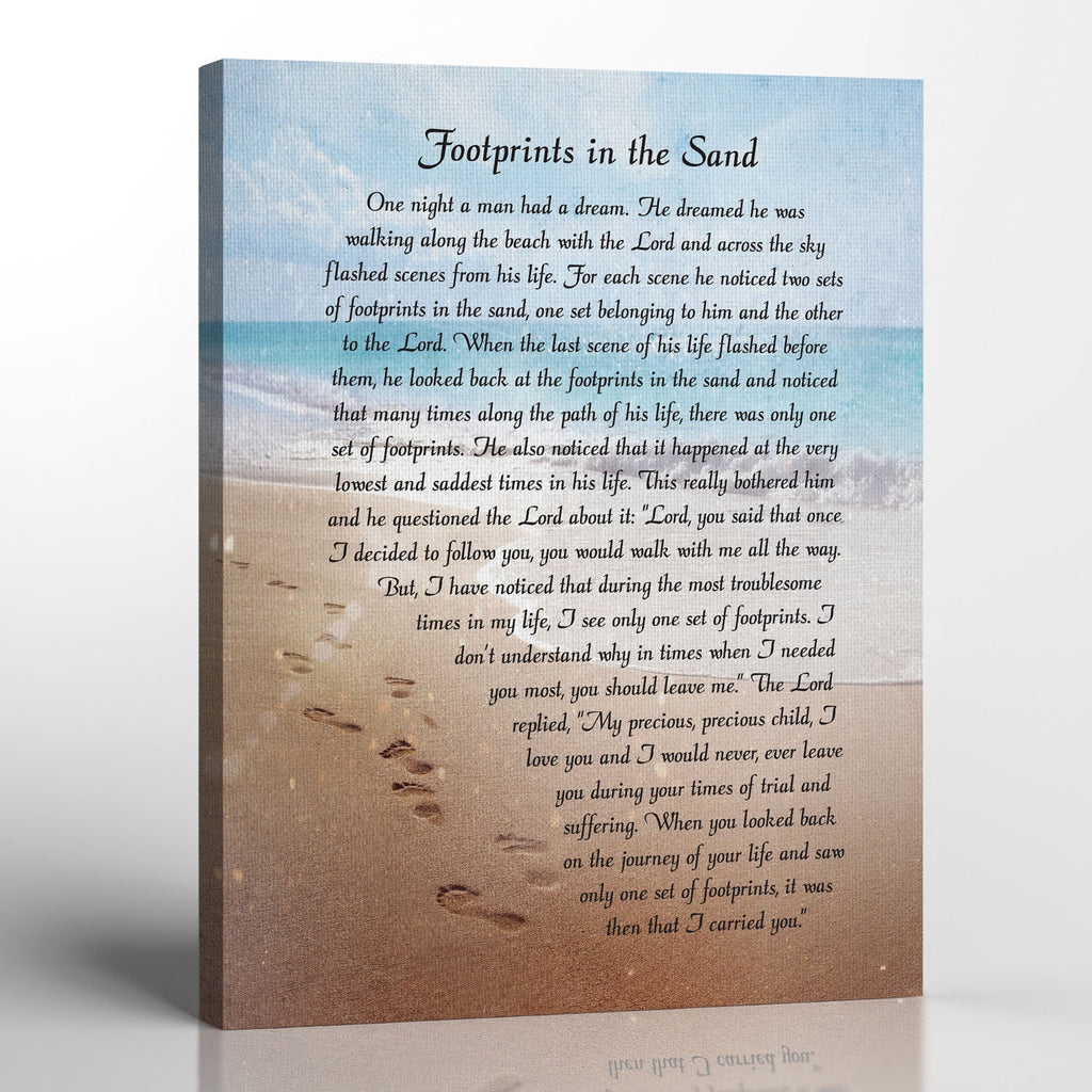 Footprints in the Sand Inspirational Wall Art
