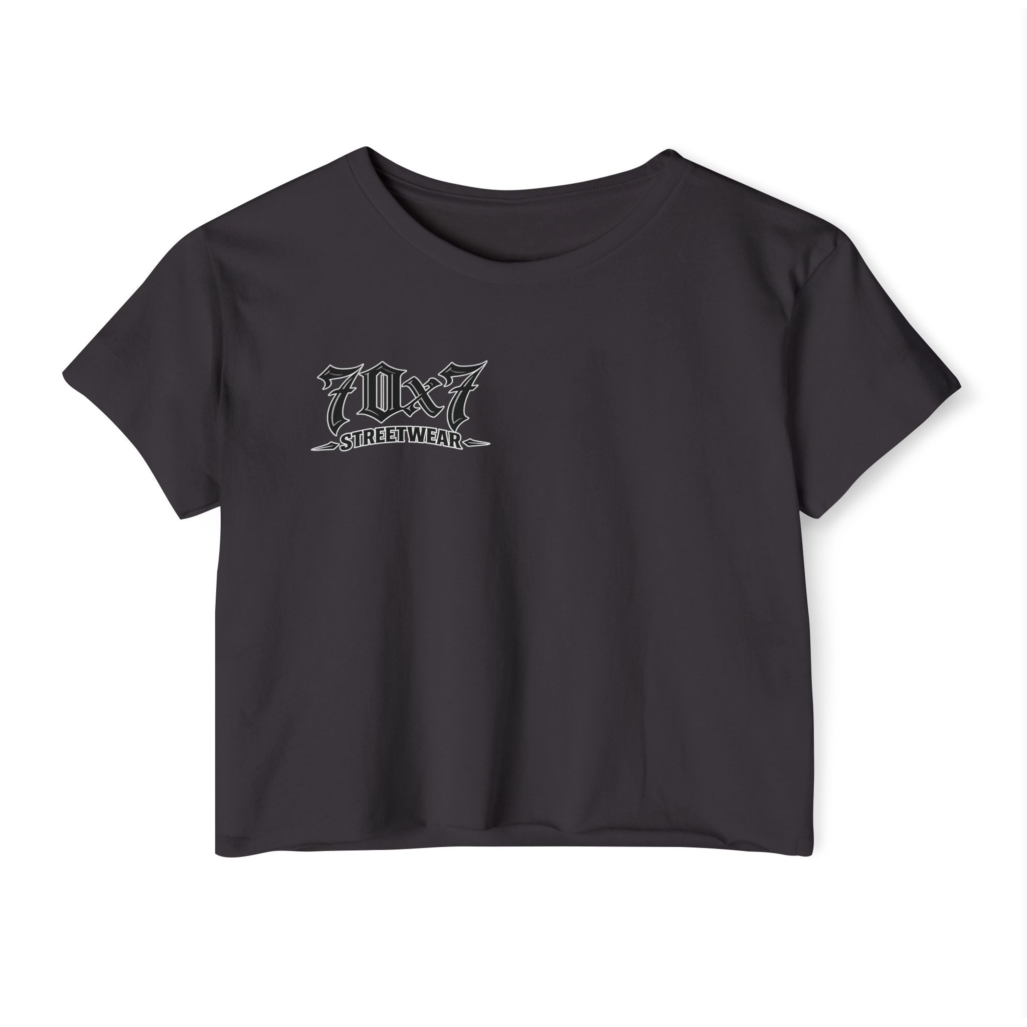 Women's Crop Top — "En Mi Bolsa, En Mi Biblia También" 70 x7 Streetwear Graphic