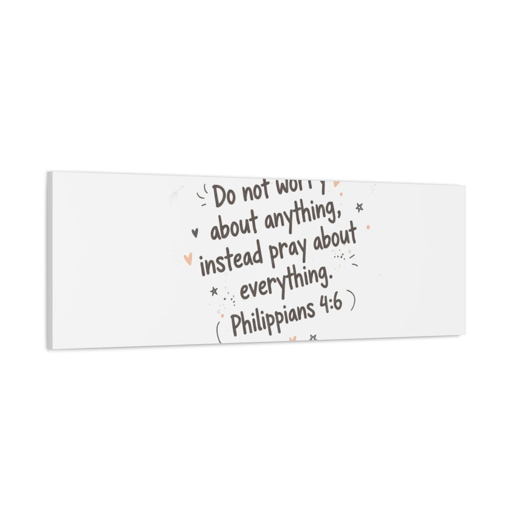 Do Not Worry Prayer Canvas | Handwritten Messy Script, Pastel Doodle Art
