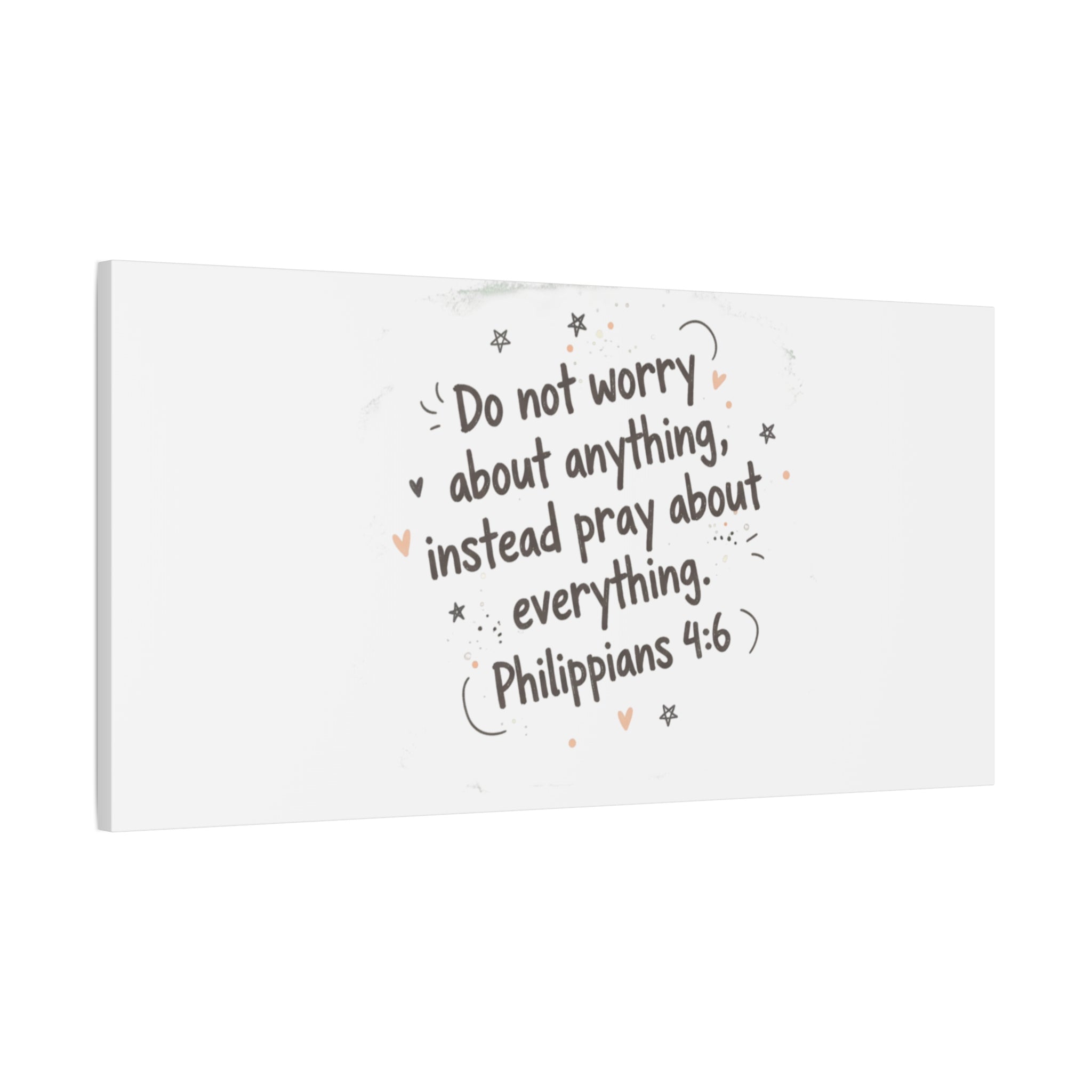 Do Not Worry Prayer Canvas | Handwritten Messy Script, Pastel Doodle Art