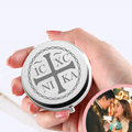 Silver Compact Mirror Folding Makeup Mirror