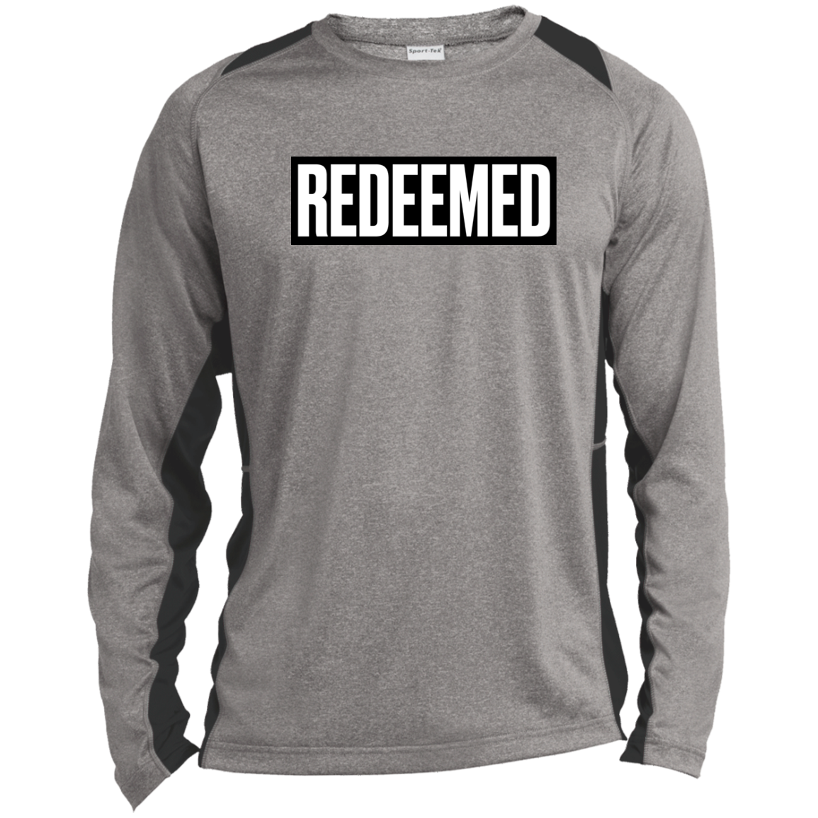 REDEEMED Long Sleeve Heather Colorblock Performance Tee
