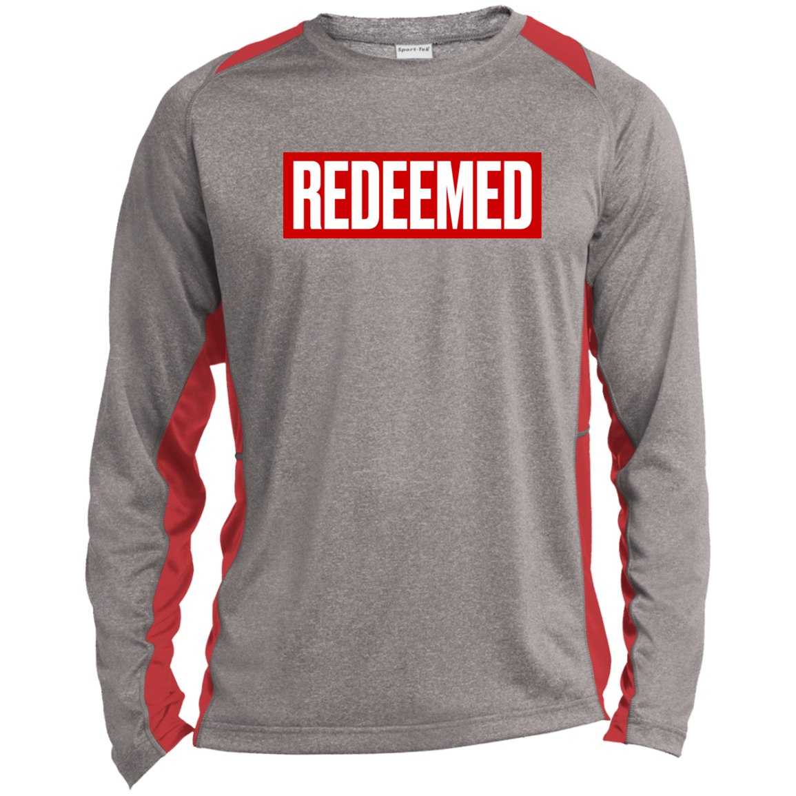 REDEEMED Long Sleeve Heather Colorblock Performance Tee