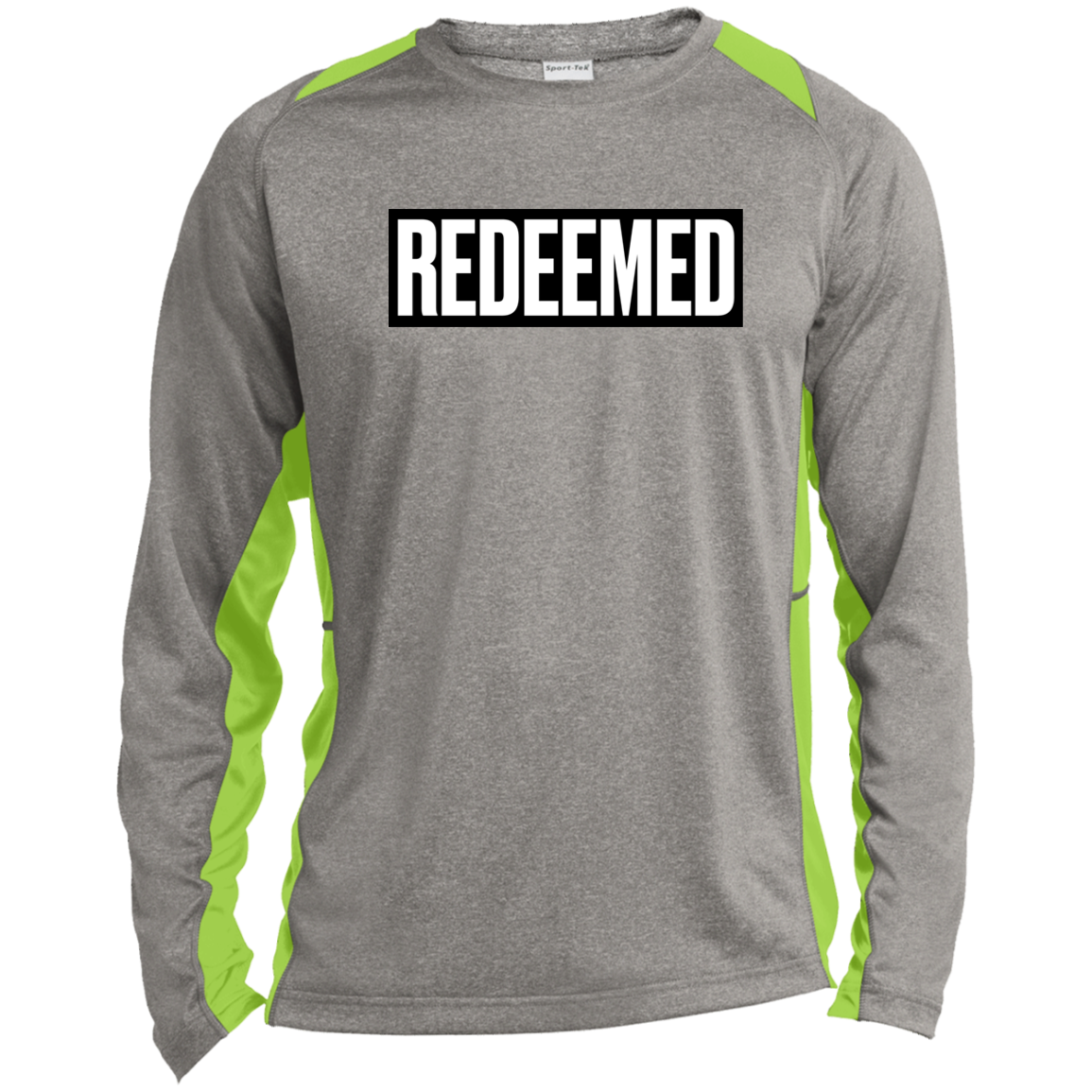 REDEEMED Long Sleeve Heather Colorblock Performance Tee