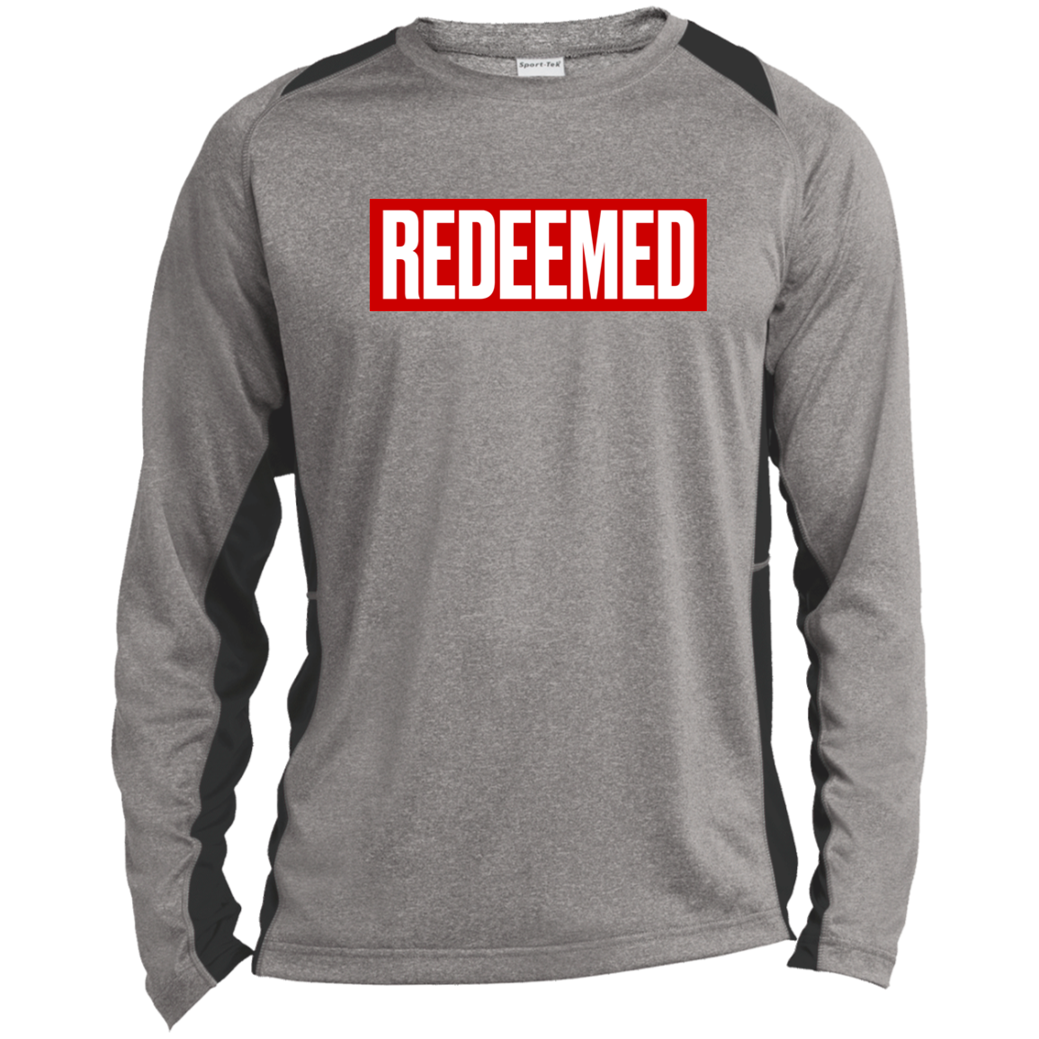 REDEEMED Long Sleeve Heather Colorblock Performance Tee