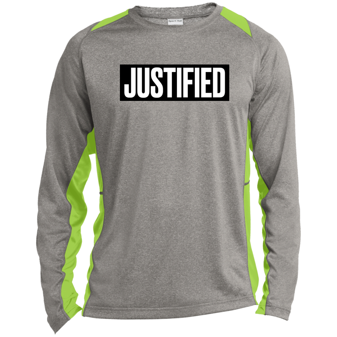 JUSTIFIED Long Sleeve Heather Colorblock Performance Tee