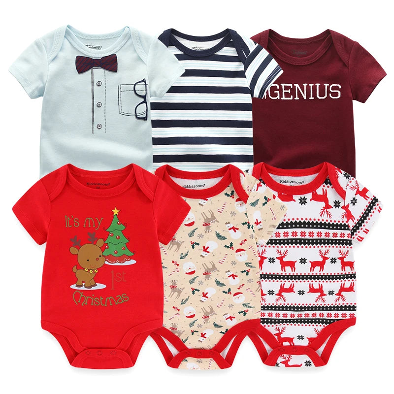 6Pcs/Set Unisex Newborn Baby Boy Clothes Unicorn Cotton Baby Girl Clothes Cartoon Girls Baby Clothing Jumpsuits Bodysuits