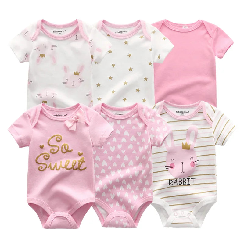 6Pcs/Set Unisex Newborn Baby Boy Clothes Unicorn Cotton Baby Girl Clothes Cartoon Girls Baby Clothing Jumpsuits Bodysuits