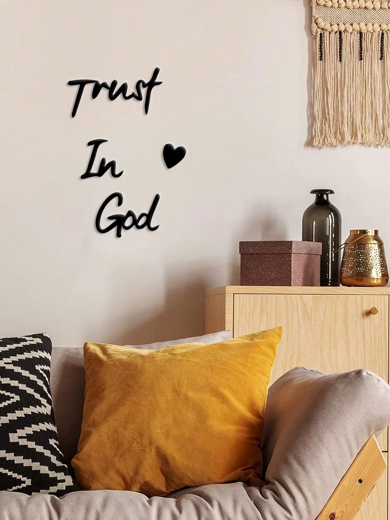 3Pc "Trust in God" Metal Wall Art 