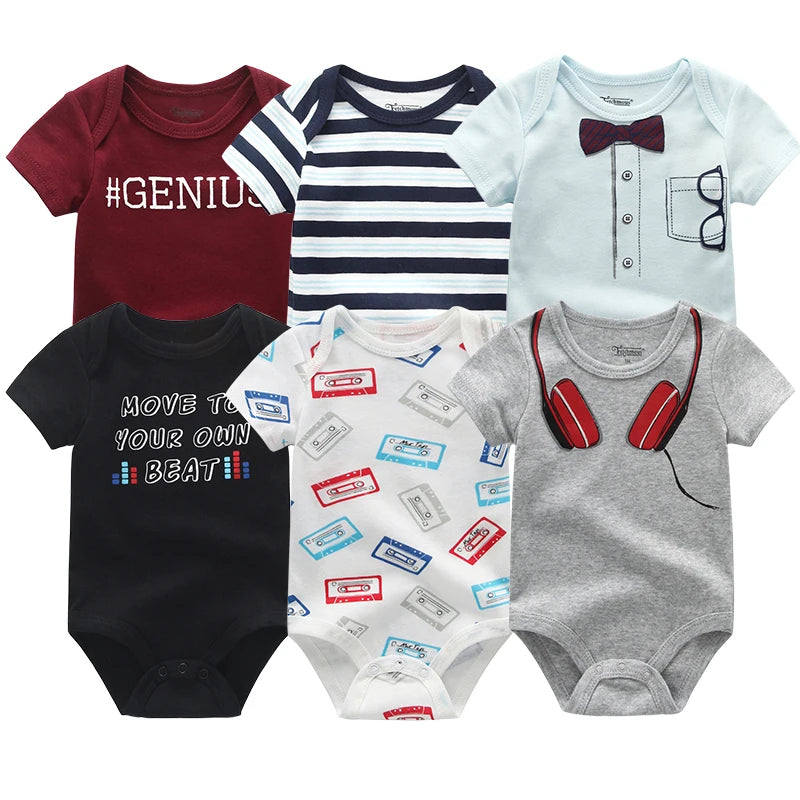 6Pcs/Set Unisex Newborn Baby Boy Clothes Unicorn Cotton Baby Girl Clothes Cartoon Girls Baby Clothing Jumpsuits Bodysuits