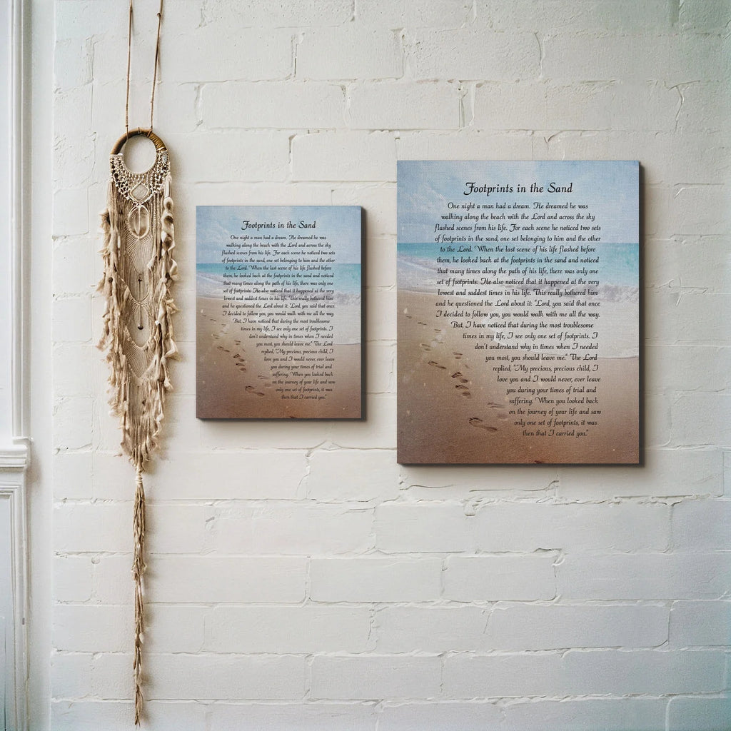 Footprints in the Sand Inspirational Wall Art