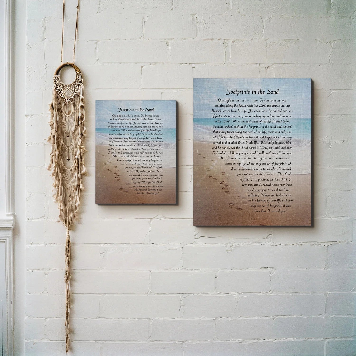 Footprints in the Sand Inspirational Wall Art