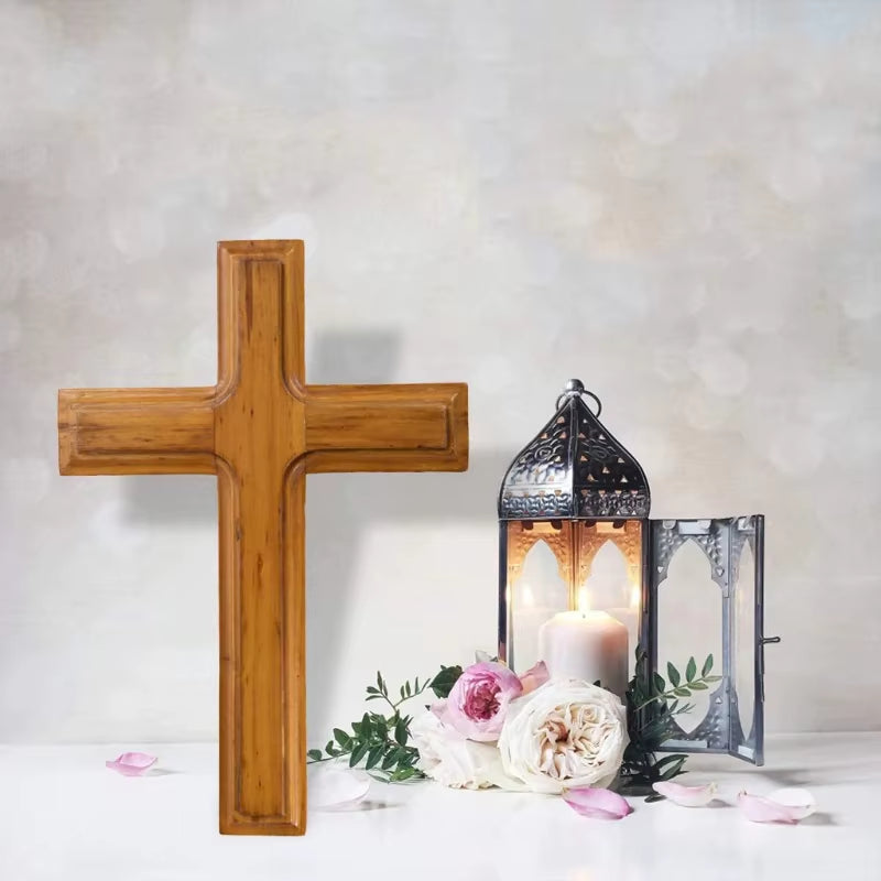 Wooden Cross Ornaments Christ Wall Hanging Table Cross for Home Altar Chapel Church Decoration Christian Gift Crafts