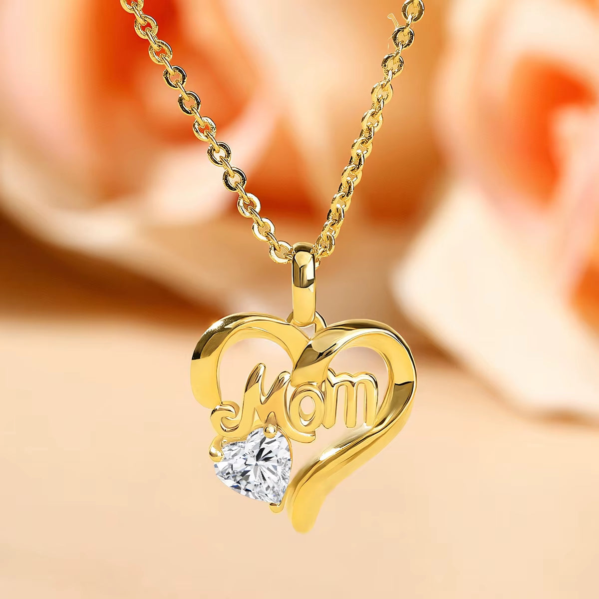 Luxury Mum Gift Real 14K Gold Heart Necklace Moissanite Diamond 1Ct AU585 K Gold Pendant with Certificate Fine Jewelry Wholesale