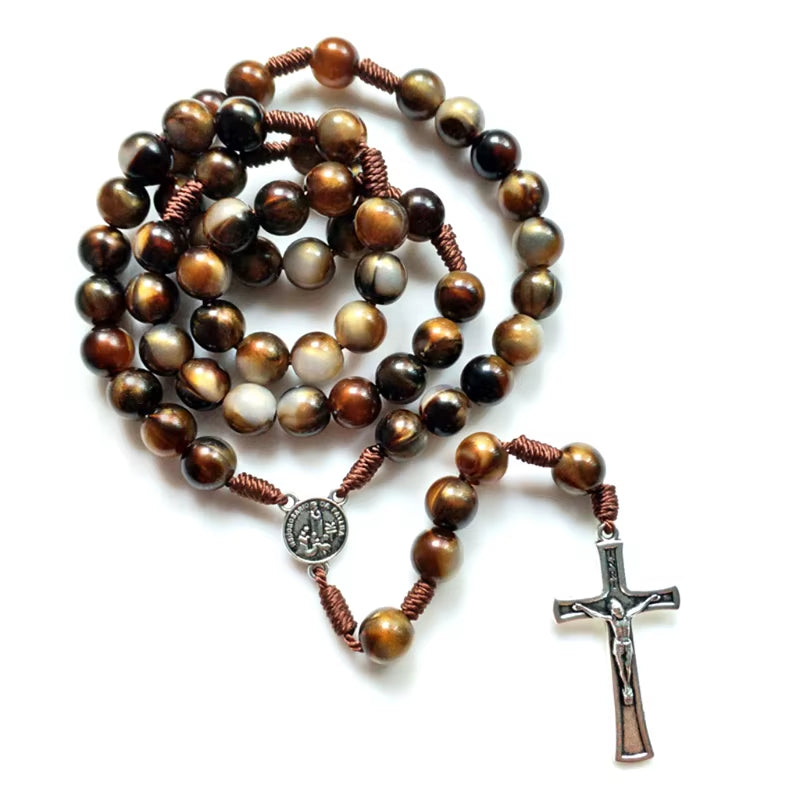 Vintage Rosary Catholic Prayer Beads Necklace 