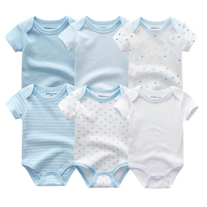 6Pcs/Set Unisex Newborn Baby Boy Clothes Unicorn Cotton Baby Girl Clothes Cartoon Girls Baby Clothing Jumpsuits Bodysuits