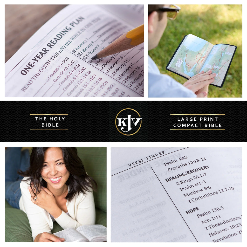 KJV Holy Bible, Compact Large Print Faux Leather Red Letter Edition - Purple