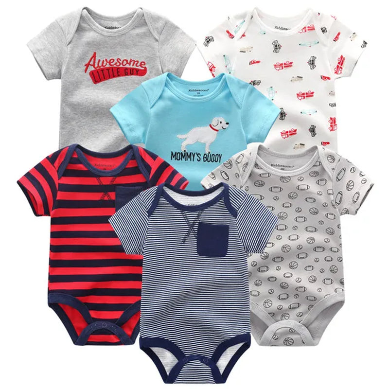 6Pcs/Set Unisex Newborn Baby Boy Clothes Unicorn Cotton Baby Girl Clothes Cartoon Girls Baby Clothing Jumpsuits Bodysuits