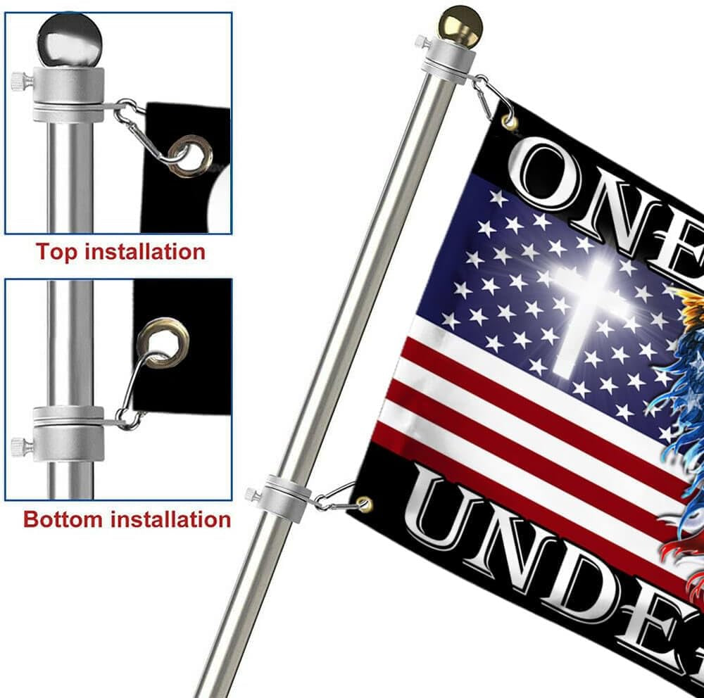 3X5 Patriotic American Flags, 4Th of July Decorations, One Nation under God American Eagle Flag - Double Sided, Heavy Duty Canvas - Decorations for Indoor, Outdoor Decor Flag with Grommets